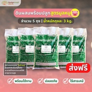 (ส่งฟรี)ดินผสมใบก้ามปูสูตรขี้หมูบด 5 ถุง (นน.3kg./ถุง) (เกาะต่างๆสั่งซื้อขั้นต่ำ 5 รายการ)