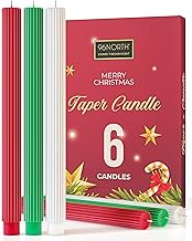 96NORTH 12 inch Christmas Candle Sticks - Dripless Taper Candles Set of 6 - Unscented Holiday Taper 