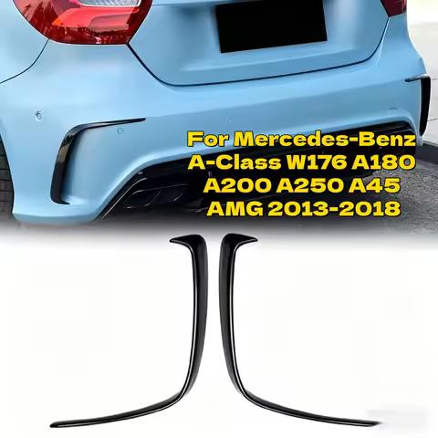 For Mercedes A Class W176 A180 A200 A250 A45 AMG 2013-2018 Pair Rear Bumper Lip Spoiler Splitter ABS