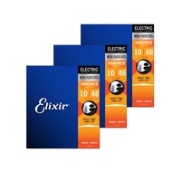 Elixir 12052 Electric Guitar Strings NANOWEB Light .010-.046 Set of 3
