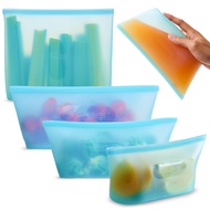 Reusable Silicone Storage Bags (4pk) - Multipurpose Kitchen Storage Solution, Ideal for Meal Prep & 