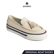 SPERRY SEA SAILOR PLATFORM TASSEL LOAFER รองเท้าผ้าใบหนัง ผู้หญิง สีขาว ( SNK - STS89295 )
