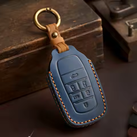 Leather Key Cover Case Fob Protector Shell for Toyota Alphard Vellfire Sienna Senna Keychain Holder 