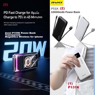 Awei Portable Power Bank 10000 mAh 3 in 1 Mutiple Built-in Cables, Magnetic Wireless Transparent Cha