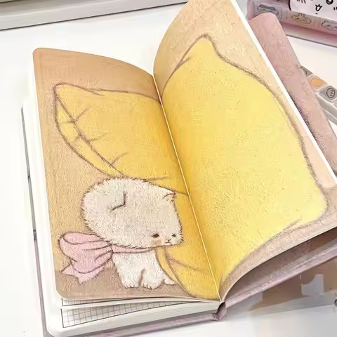 Sleeping Baby Elephant Notebook Ins Cute Color Page Handbook Girl Heart Portable Schedule Book