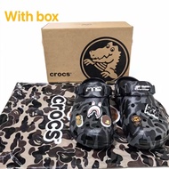 [Premium Gred] Bape x Clog xCamo Black Shoes Non-Slip Sandals Hole Shoes