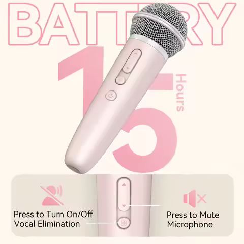 Sing & Record microphone with Earphone Feedback, karaoke Mic Works with Spotify, Smule, YouTube,Appl