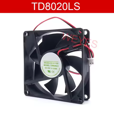 For TONON TD8020LS 12V 0.08A New Cooling 80*80*20MM 8020 Brushless DC Fan 2-PIN