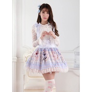 Japanese Cute Blue Rose Gemini Princess Lace Strap Skirt lolita Print Student Dress JSK