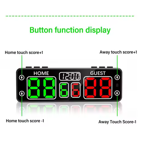 Electronic Scoreboard LED 10 Digit Touch Magnetic Rechargeable Digital Scoreboard with Buttons 5V To