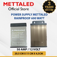 POWER SUPPLY ADAPTOR METTALED 12V RAINPROOF 12V 50A 600W