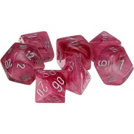 [sgstock] Chessex CHX27524 Dice-Ghostly Glow 7Pc Set, Pink/Silver - [] []