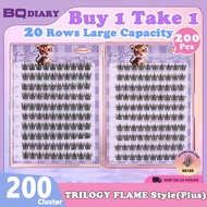[BUY1 TAKE1] bqi Natural false eyelashes self adhesive cluster lashes glue free lashes eyes gift box