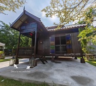Gazebo Large House 18x16 kaki Balau Rumah Kayu Double Roof Wood Pondok Kayu Handmade Outdoor Garden Fence Taman Tandas