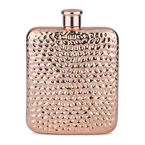 1pcs Hand-made high quality 18/8 Stainless Steel The Volcano Grain Style Hip Flask 6 Ounces For Gent