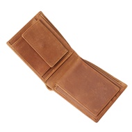 Sfe54asdf0 B199/15482-5สีน้ำตาลเหลืองสำหรับผู้ชายตำแหน่งการ์ดเมปปิโด้หลวมกระเป๋าสตางค์ใบสั้นกระเป๋าสตางค์สลักด้วยเลเซอร์
