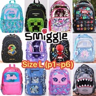 Preorder Smiggle school bag P1-P6 size L primary school bag marvel hurry Potter Minecraft Barbie DR KONG GIFT