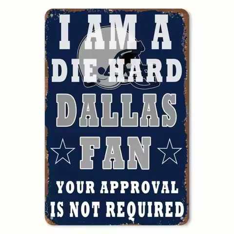 Vintage Dallas Cowboys Metal Sign – Die-Hard Fan Football Decor for Game Rooms & Sports Spaces