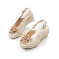 Sandal đế xuồng hoa cúc KOSU 24012 cao 8cm sandan Nhật hở mũi siêu nhẹchống thấm nước trơn trượt chí