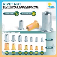 (50PCS) Rivet Nut Rivnut Yellow Iron Carbon Steel Nutsert Embedded insert M3 M4 M5 M8 M10 - M3 (50PC