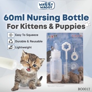 WaggyWaggy Budget Feeding Bottle 60ML Nursing Baby Cat Kitten Milk Botol Susu Anak Kucing BO0017