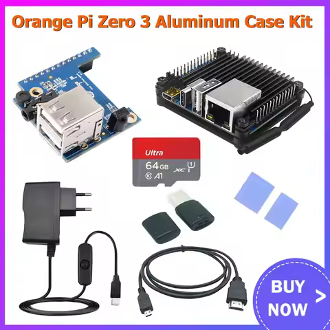 Orange Pi Zero 3 Aluminum Case Metal Passive Cooling Shell Silicone Heatsink Optional Power Supply M