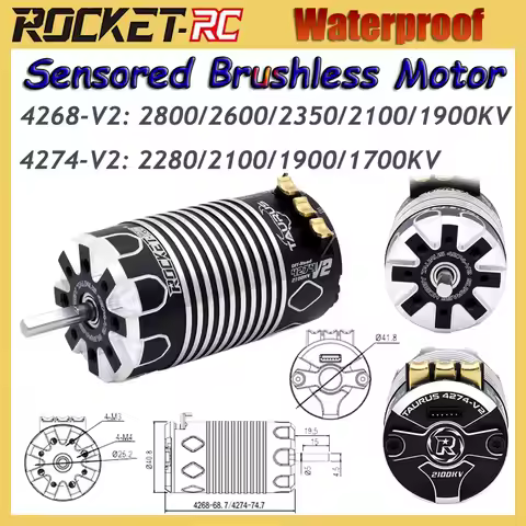 ROCKET-RC 4268 4274 V2 Waterproof Sensored Brushless Motor For 1/8 Arrma Traxxas Wltoys HSP RC Off-R