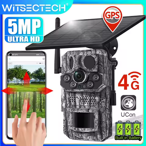 Ucon 4G LTE Cellular Trail Camera 5MP Solar Camera PIR Motion Activated 0.2s Trigger Time Night Visi