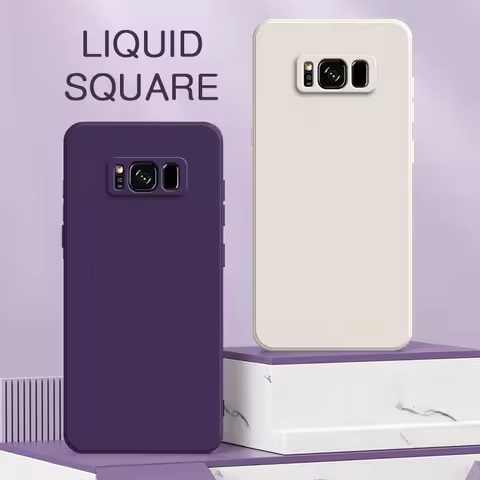Squares Liquid Silicone Phone Case for Samsung Galaxy S8 S9 S10 Note 9 10 Plus A32 A51 A52 A54 4G 5G