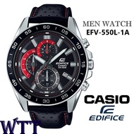 CASIO EDIFICE ORIGINAL EFV-550L-1A CHRONOGRAPH LEATHER MEN WATCH JAM TANGAN LELAKI CASIO ORIGINAL CA