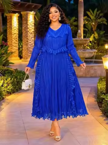 african dresses for woman church traditional outfit fashion robe africaine miyake pleated elegant fe