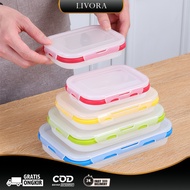 4-in-1 Silicone Lunch Box Set Food Grade Foldable Silicone Lunch Box/ Food Storage Lunch Box | PB-55