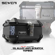 MOKOTO SEVEN SERIES 15L ALLOY ANTI-SCRATCH BLACK REAR TOP BOX UNIVERSAL 15 LITERS TOOL BOX STORAGE F