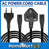 3Pin/2pin AC Power AC Power Cord Cable Wire Adaptor Connector 1.5m FOR PS4 , PS3 , PS2 , Laptop Radi