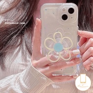 Transparent Fresh Flowers Case for OPPO A17 A57 A53 A76 A16 A7 A16E A15 A54 A95 A52 A5 A17K A55 A78 A96 A9 A5s A12E A31 A1K A12 A74 A3s Reno 7 8T 8 6 5F 4 5 A92 Bracket Soft Cover