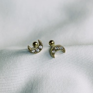 ต่างหูก้าน พระจันทร์เสี้ยว เพชร CZ