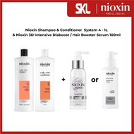 Nioxin Shampoo & Conditioner  System 4 - 1L  & Nioxin 3D Intensive Diaboost / Hair Booster Serum 100