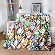 Rich Dollar Euro Pound Money 3D Cartoon Blanket,Soft Throw Blanket for Home Bedroom Bed Sofa Picnic 