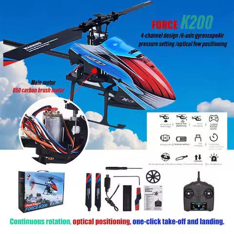 WLtoys XK K200 RC Helicopter 4CH 2.4G Remote Control Plane Optical Flow Positioning Air Pressure Fix