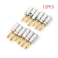 Tumato KingBe Qet 12Pcs Golden Nakamichi Speaker Banana Plug Connector Adapter Connectors