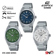 Casio Edifice Automatic EFK-100D Sapphire Glass Date Display Silver Stainless Steel Band Men Watch