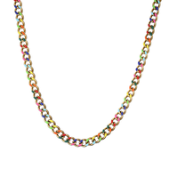 สร้อยคอแฟชั่นสไตล์อิตาเลียนสีรุ้งไทเทเนียมสตีล IPG 14K