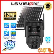 LS VISION UBOX กล้องวงจรปิด12MP หน้าจอ2 WIFI/4Gซิมการ์ด CCTV ระบบแสงอาทิตย์60X ซูมออปติคอลบลูทูธ PIR
