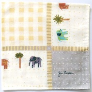 Jim Thompson Vintage Handkerchief Elephants Coconut Tree 19 x 18.5 inches