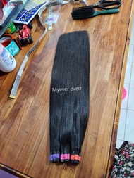 ผมแท้มือ 1ตัดสดไซร์28"/100ช่อ/3มิล/1150บาท ยาวสายวัด50เซน
