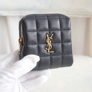 Saint Laurent 黑色方格紋迷你零錢包