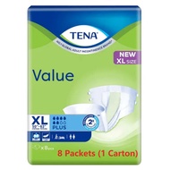 BuyLah &amp; PayLah (Carton Sale) Super Large Size Diapers NEW TENA Value (XL) Tape Adult Diapers 127cm to 157cm(50" - 62")