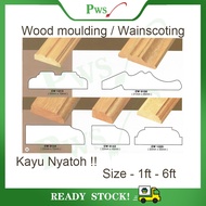 Wainscoting Frame / Wood Moulding / Wainscoting Decoration Bingkai Wood Rail Kayu Nyatoh Solid wood - CW1313 - CW1325