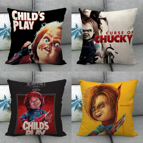 45X45cm Chucky Pillowcase Square Zipper Cotton Linen Pillow Cases Bedroom Home Office Decorative Pil