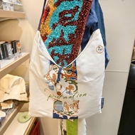 Brown Yue Color Can Rescue Canvas Bag Longitude Staggered Series Limited One-Shoulder Canvas Bag 7.1